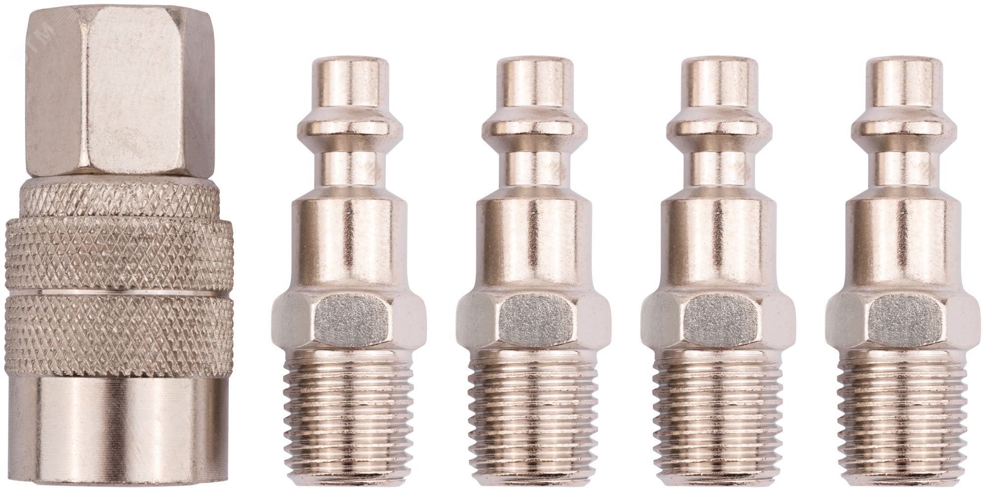 Изображение товара Набор адаптеров FIT 4 ниппеля и 1 муфта для систем под ключ 1/4