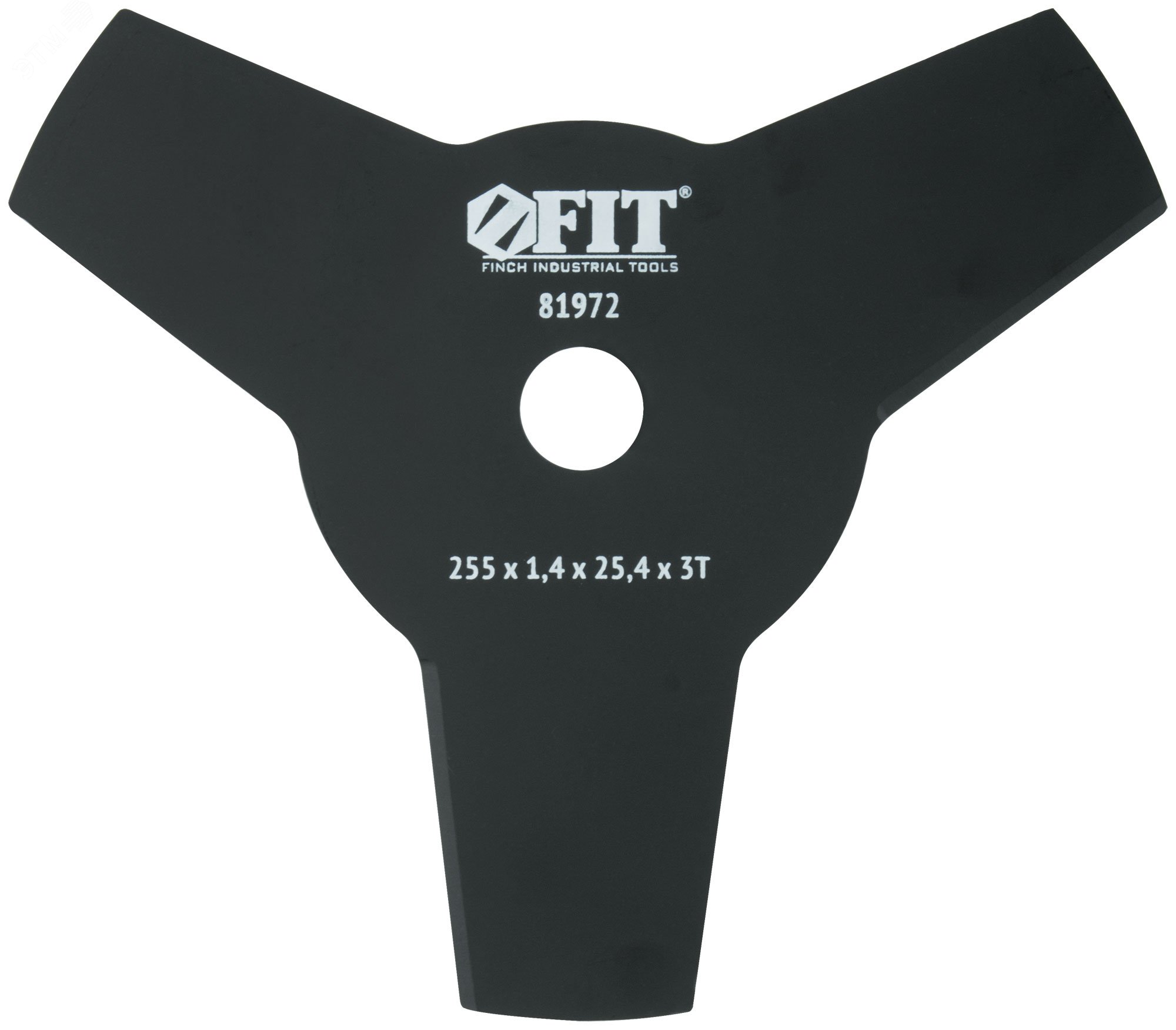 Изображение товара Нож для триммера 3 лопасти 255х25.4х3Т черненое покрытие для травы и веток