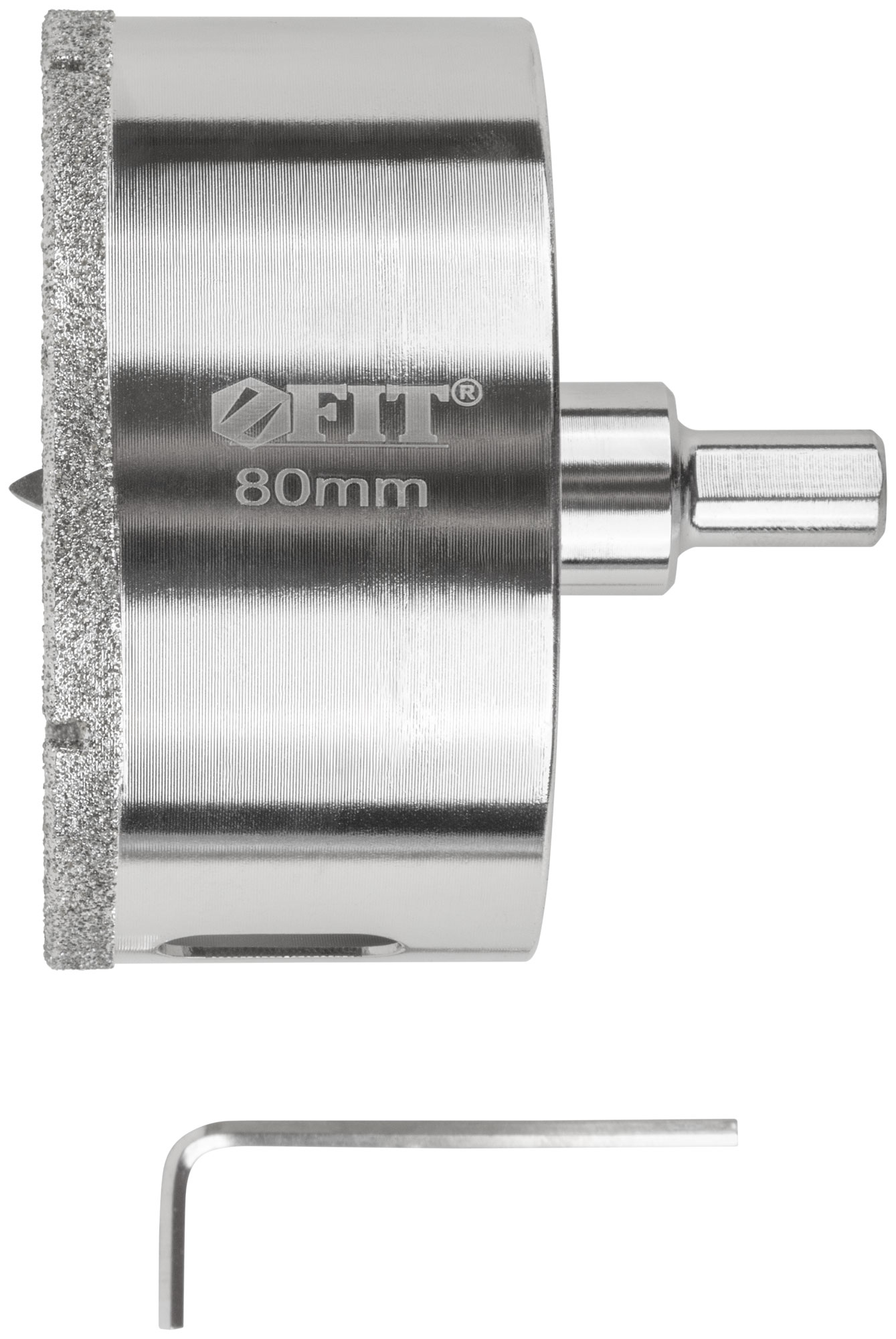 Коронка кольцевая по керамограниту, камню и кафелю алмазная с центровочным сверлом 80х70 мм