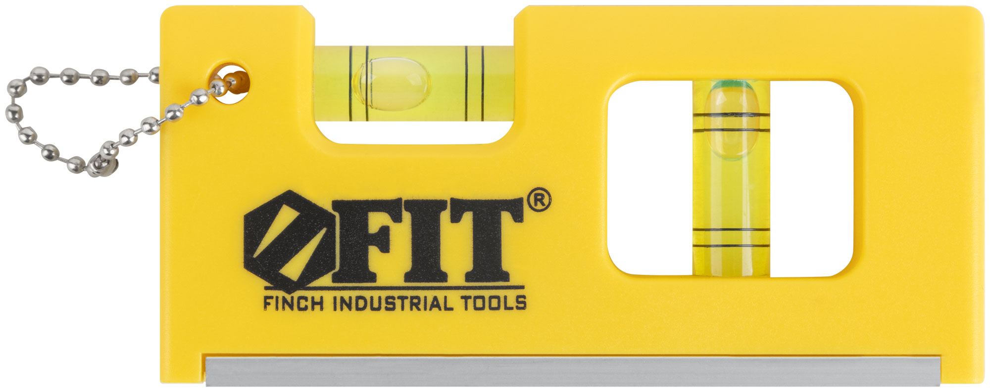 Уровень-брелок пластиковый, 2 глазка, магниты  100 мм