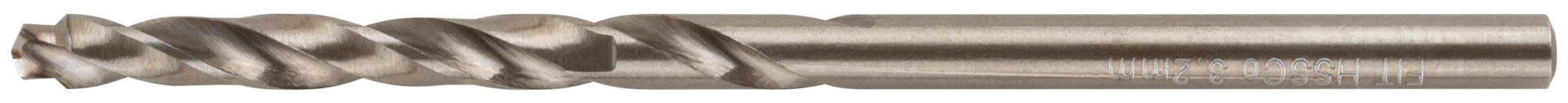 Сверло по металлу HSS, кобальт 5% Профи, ступенчатая заточка наконечника, блистер 3,2х65 мм ( 1 шт.)