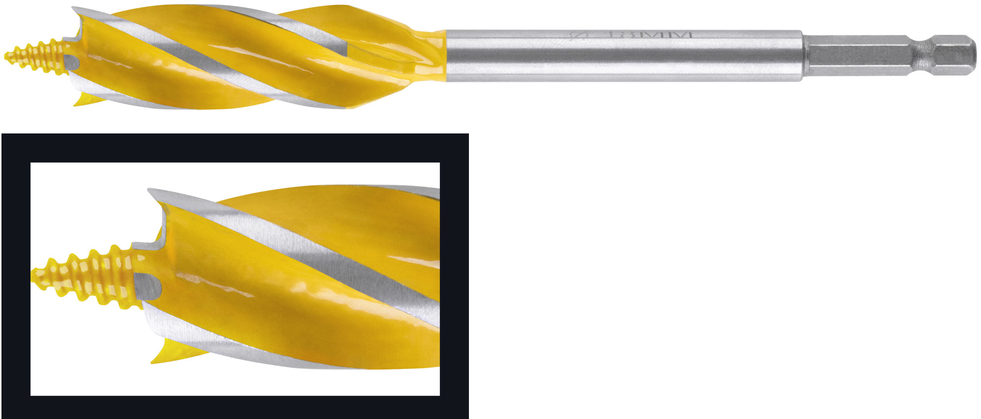 Сверло по дереву 4-х спиральное Х-тип Профи  14х165 мм