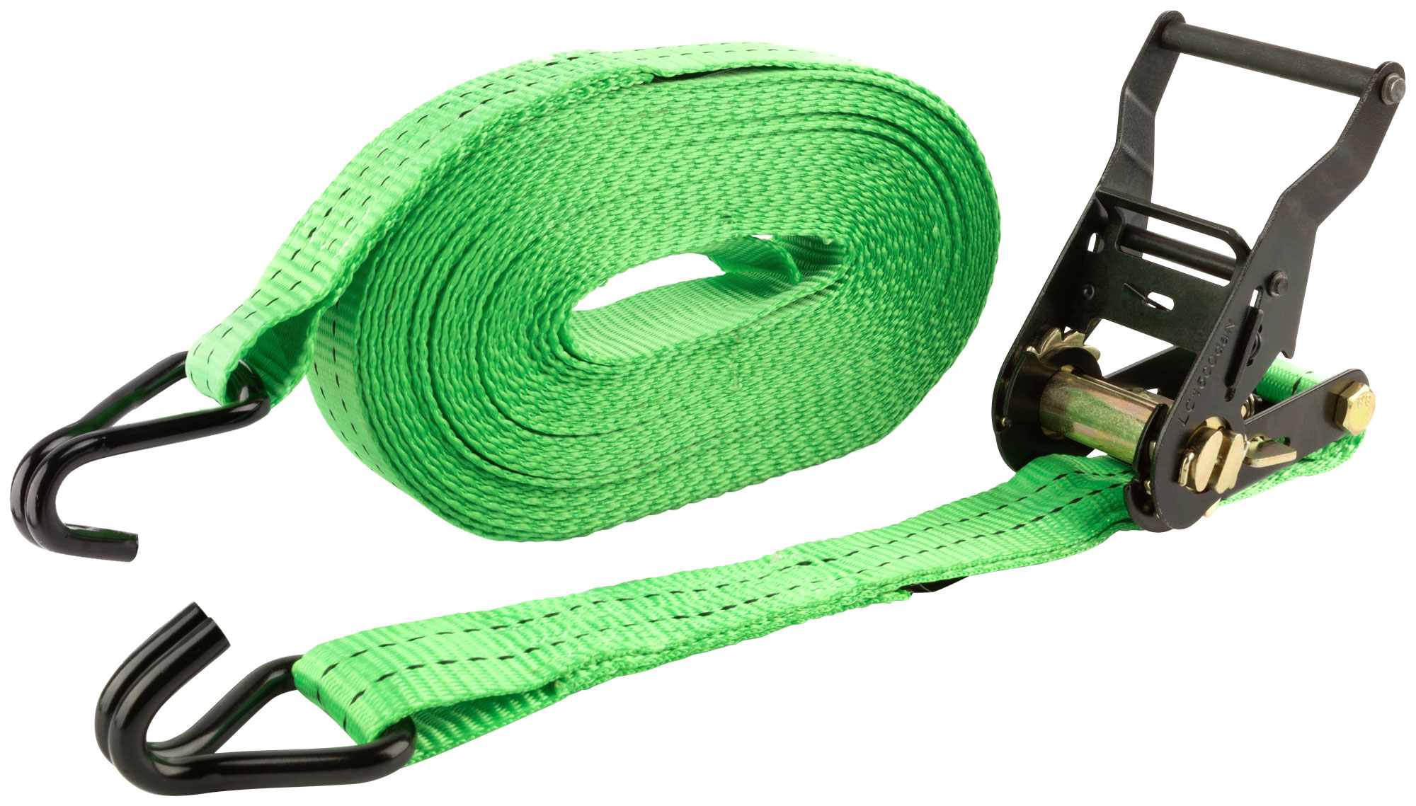 Ремень для крепления груза, храповый механизм 135 мм, полиэфирная лента 38 мм x 12 м, 1500 / 3000 кг