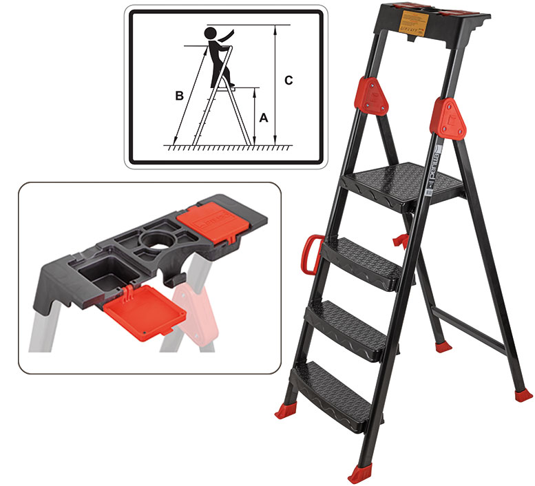 Лестница-стремянка стальная Comfort, 5 ступеней