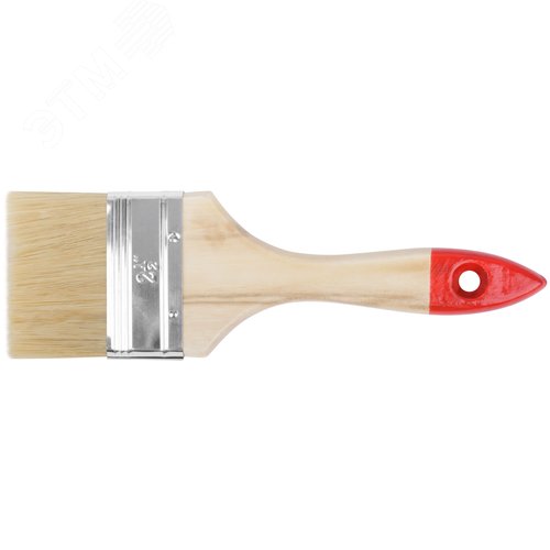 Изображение товара Кисть флейцевая ''Стандарт'', натур.светлая щетина, деревянная ручка 2.5'' (63 мм) (шт)