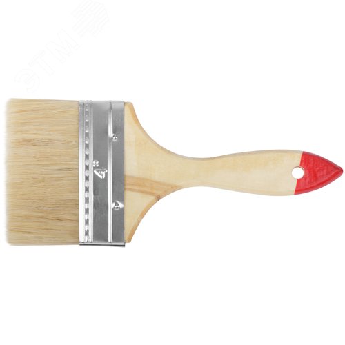 Изображение товара Кисть флейцевая ''Стандарт'', натур.светлая щетина, деревянная ручка 4'' (100 мм) (шт)