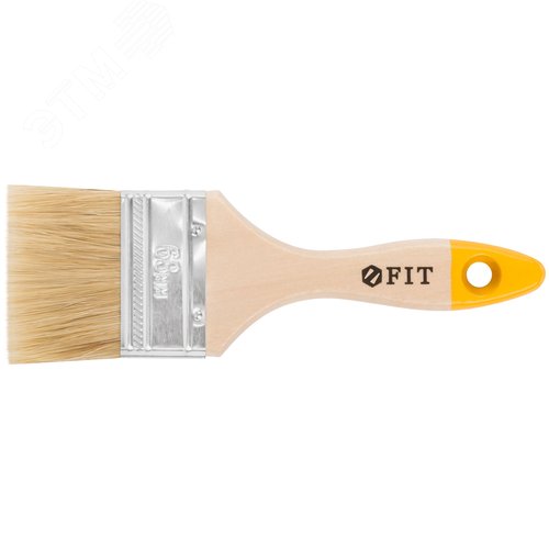 Изображение товара Кисть флейцевая ''Стандарт-Плюс'', натур.светлая щетина, деревянная ручка 2.5'' (63 мм) (шт)
