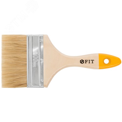 Изображение товара Кисть флейцевая ''Стандарт-Плюс'', натур.светлая щетина, деревянная ручка 4'' (100 мм) (шт)