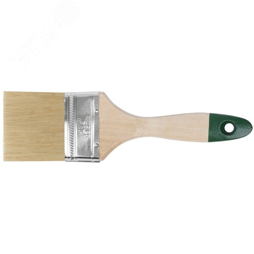 Изображение товара Кисть флейцевая ''Хард'', натуральная светлая щетина, деревянная ручка 2.5'' (63 мм) (шт)