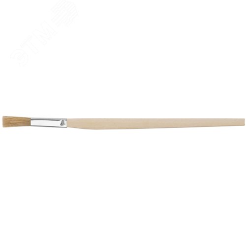 Изображение товара Кисть узкая, натуральная светлая щетина, деревянная ручка 10 мм (шт)