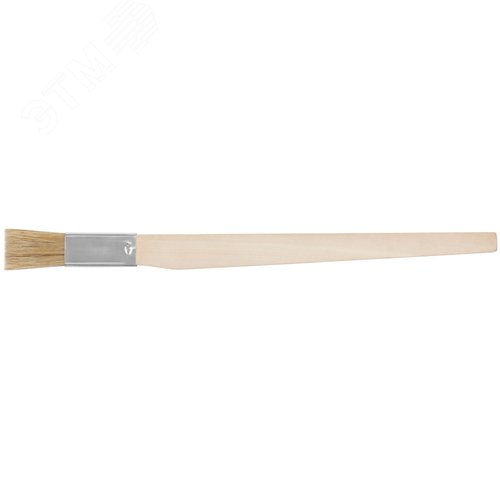 Изображение товара Кисть узкая, натуральная светлая щетина, деревянная ручка 20 мм (шт)