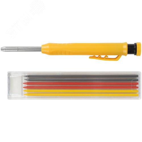 Карандаш строительный автоматический, 6 сменных грифелей - фото 1