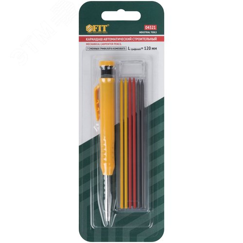 Карандаш строительный автоматический, 6 сменных грифелей - фото 3
