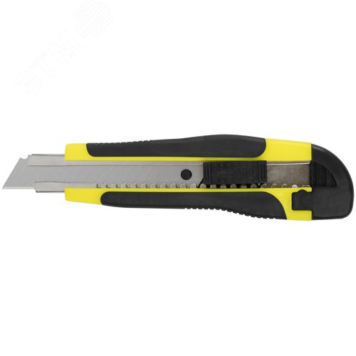 Изображение товара Нож технический 18 мм усиленный прорезиненный, лезвие 15 сегментов (шт)