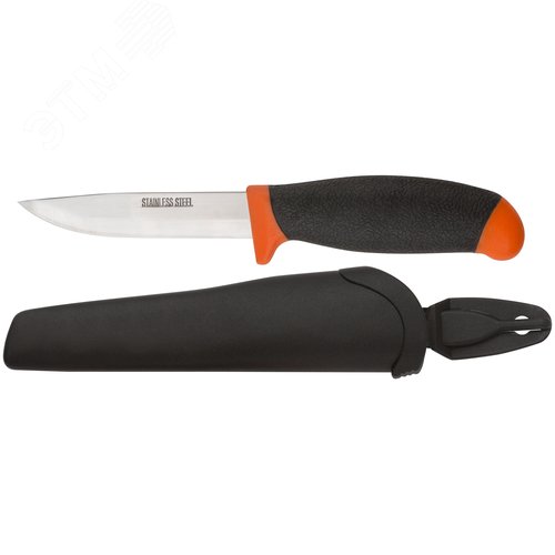 Изображение товара Нож строительный, нерж.сталь, прорезиненная желто-черная ручка (шт)