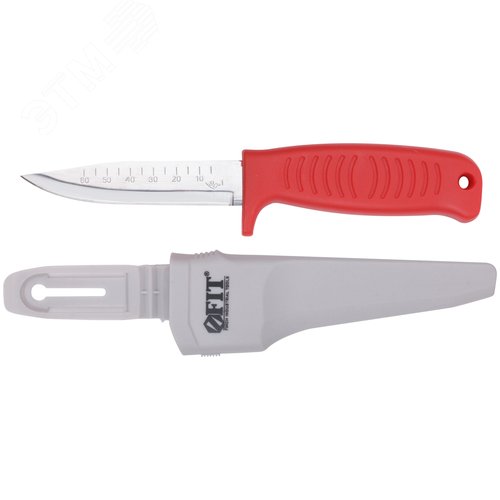 Изображение товара Нож строительный, нерж.сталь, пластиковая ручка, линейка на лезвии (шт)