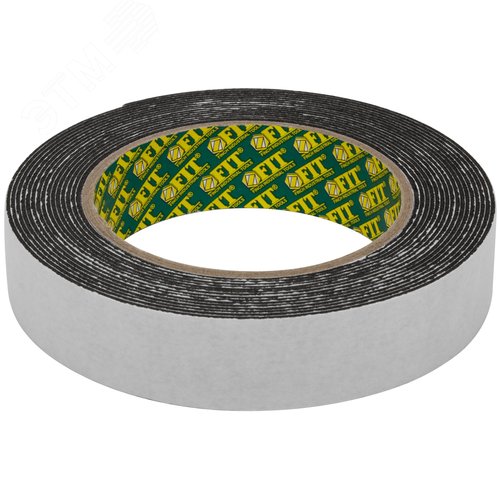 Изображение товара Лента клеящая двухсторонняя монтажная на вспененной основе 25 мм х 5 м черная (шт)