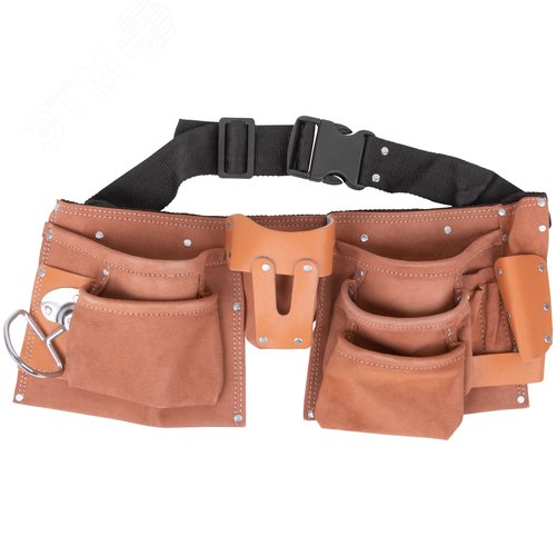 Изображение товара Пояс для инструмента, кожа, 10 отделения, 1 петля для инструмента (шт)