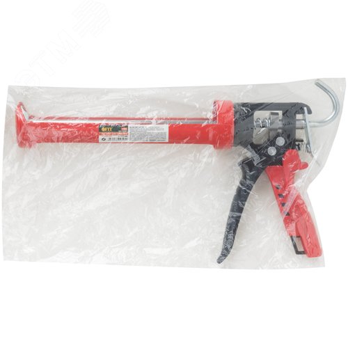 Пистолет для герметика 225 мм полукорпусной усиленный, корпус из алюминиевого сплава, Профи - фото 3