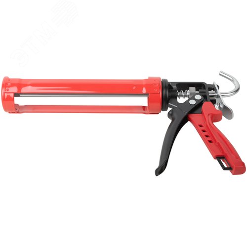 Пистолет для герметика 225 мм полукорпусной усиленный, корпус из алюминиевого сплава, Профи - фото 4