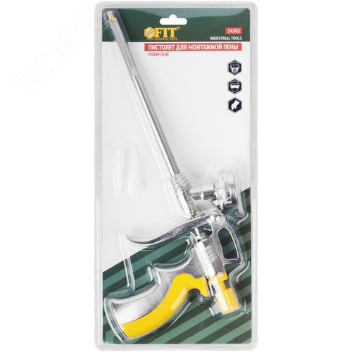 Пистолет для монтажной пены, алюминиевый корпус, прорезиненная ручка - фото 3