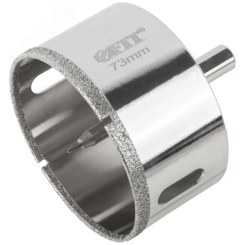 Коронка кольцевая по керамограниту, камню и кафелю алмазная с центровочным сверлом 73х70 мм - фото 2