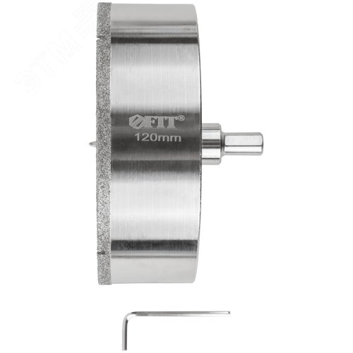 Коронка кольцевая по керамограниту, камню и кафелю алмазная с центровочным сверлом 120х70 мм - фото 1