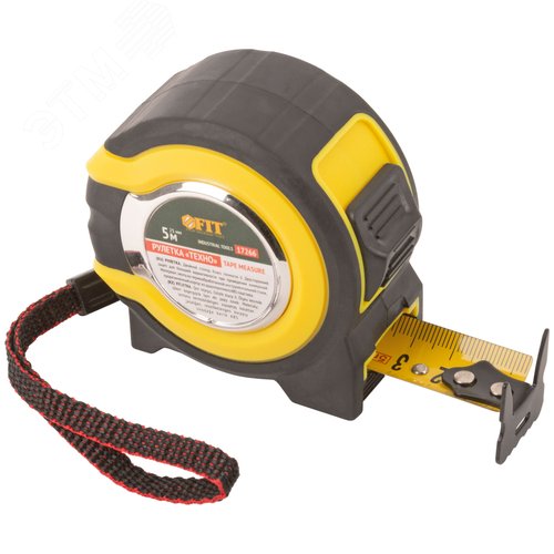 Изображение товара Рулетка прорезиненный корпус, двойной стопор ''Техно'' 5 м x 25 мм (шт)