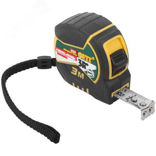 "Рулетка ""Гранд"", калибр.лента, нейлон.покр., магн.крючок, двойной стопор, прорезин.корпус  3 м х 16 мм" - фото 1