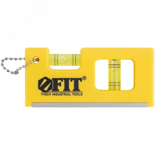 Уровень-брелок пластиковый, 2 глазка, магниты  100 мм - фото 1