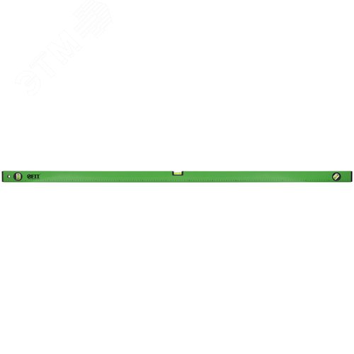 Изображение товара Уровень ''Техно'', 3 глазка, зеленый корпус, фрезерованная рабочая грань, шкала 1500 мм (шт)
