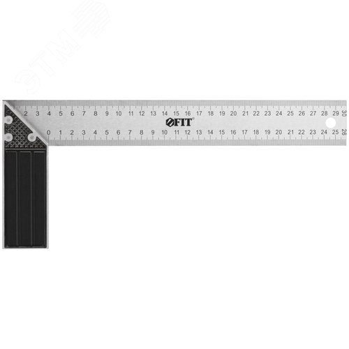 Изображение товара Угольник столярный, рифленая шкала, алюминиевое основание 300 мм (шт)