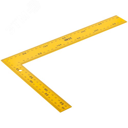 Угольник столярный цельнометаллический желтый, крашеная шкала 200 х 300 мм - фото 2