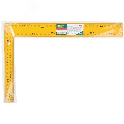 Угольник столярный цельнометаллический желтый, крашеная шкала 200 х 300 мм - фото 3