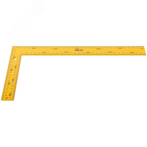 Угольник столярный цельнометаллический желтый, крашеная шкала 200 х 300 мм - фото 4