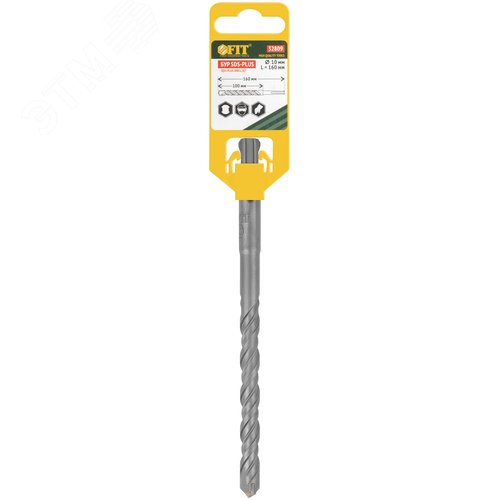 Бур по бетону SDS PLUS, Профи, W-образная вставка, двойная спираль, 10 х 160 мм - фото 3