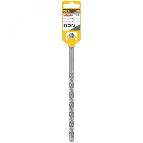 Бур по бетону SDS PLUS, Профи, W-образная вставка, двойная спираль, 12 х 210 мм - фото 3