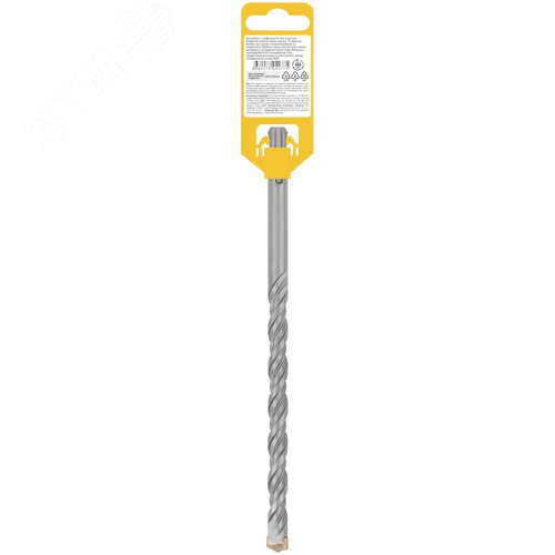 Бур по бетону SDS PLUS, Профи, W-образная вставка, двойная спираль, 12 х 210 мм - фото 4