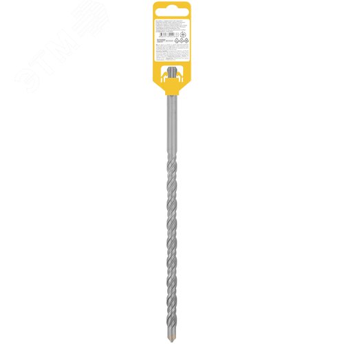 Бур по бетону SDS PLUS, Профи, W-образная вставка, двойная спираль, 12 х 260 мм - фото 4