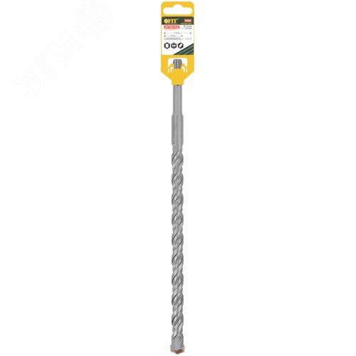 Бур по бетону SDS PLUS, Профи, W-образная вставка, двойная спираль, 16 х 310 мм - фото 3