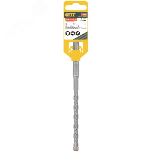 Бур по бетону SDS-PLUS, Профи, крестообразная вставка, двойная спираль, 8 х 160 мм - фото 3