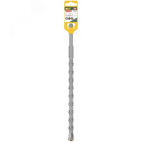 Бур по бетону SDS-PLUS, Профи, крестообразная вставка, двойная спираль, 16 х 310 мм - фото 3