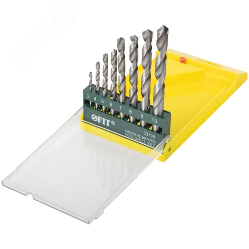 Изображение товара Набор сверл по металлу HSS полированных, 8 шт (3-4-5-6-7-8-9-10 мм) (шт)