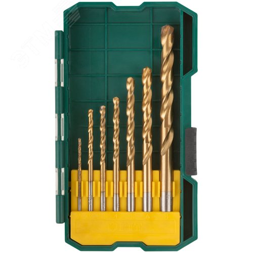 Набор сверл HSS по металлу, титановое покрытие,  7 шт. (2-3-3,5-4-5-6-8 мм) - фото 1