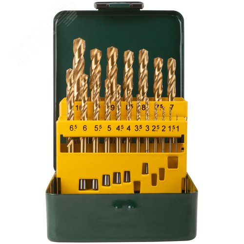 Набор сверл HSS по металлу, титановое покрытие, 19 шт. (1-10 мм), металлический бокс - фото 2
