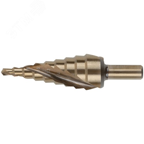 Сверло ступенчатое HSS Co5% ( Р6М5К5 ) по металлу, спиральный профиль, 9 ступеней, 4-20 мм - фото 1