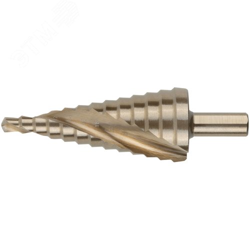 Изображение товара Сверло ступенчатое HSS Co5% ( Р6М5К5 ) по металлу, спиральный профиль, 13 ступеней, 6-30 мм (шт)