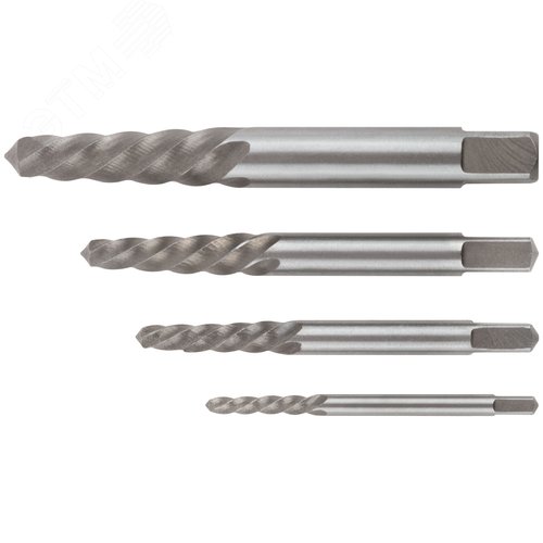 Изображение товара Набор экстракторов Профи, быстрорежущая HSS сталь, 4 шт (шт)