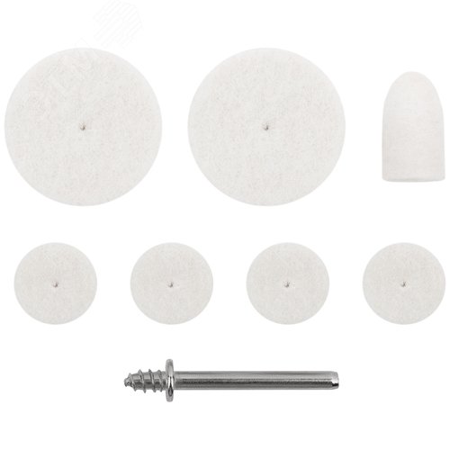 Изображение товара Круги фетровые, набор 7 шт + штифт (упак)