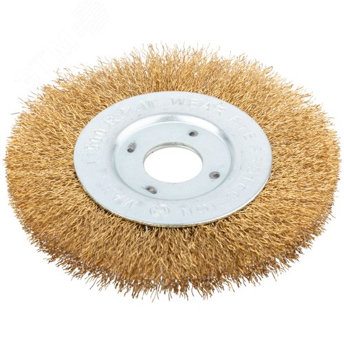 Изображение товара Кордщетка-колесо, посадочный диаметр 22.2 мм, стальная латунированная волнистая проволока 125 мм (шт)
